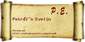 Petrás Evelin névjegykártya